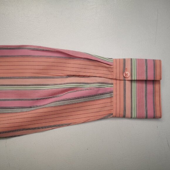 Talbots Wrinkle Resistant Stretch Ladies Size 12P Multi Colored Striped Shirt - Picture 6 of 10